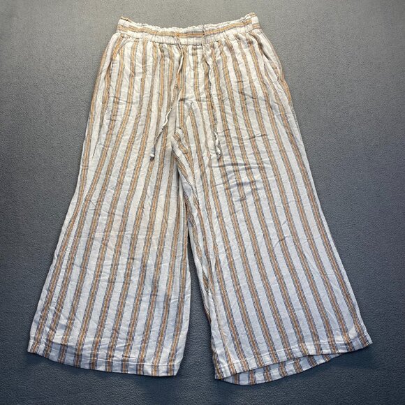 Ava & VIV Linen Blend Striped Pull On Pants Womens Size 1X Wide Leg,Pockets - Picture 11 of 11